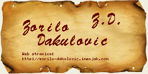 Zorilo Dakulović vizit kartica